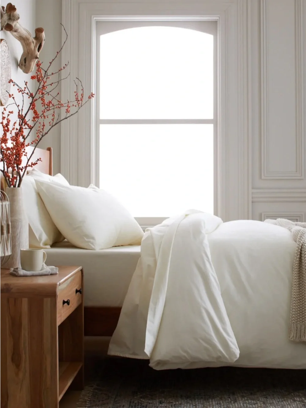 Quince Full/Queen Cotton Duvet cover #193 Shade -Ivory